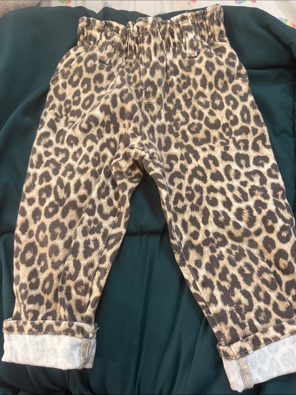 Primark Leopard Print Kids Pajama Bottoms - Tan & Black